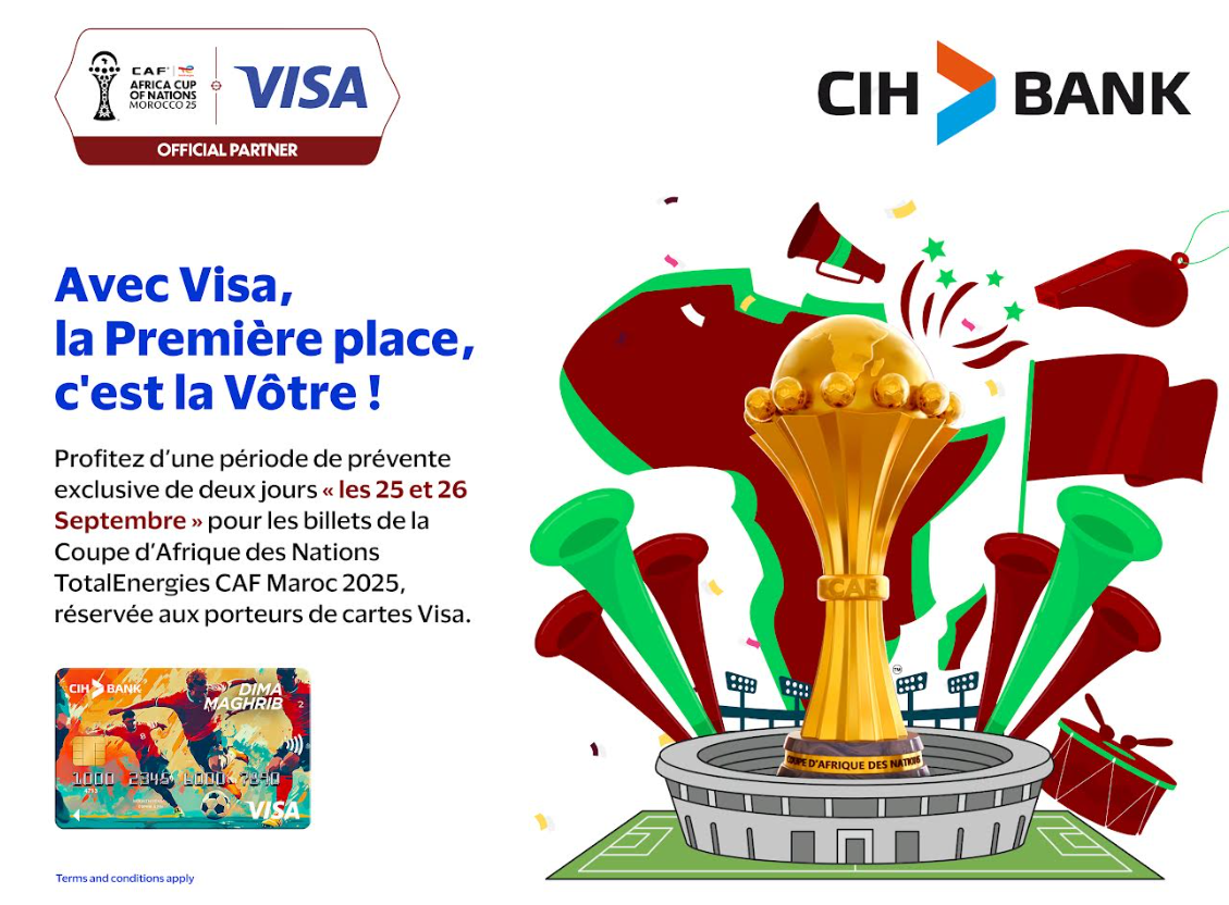 CIH Bank lance la carte DIMA MAGHRIB à l’occasion de la CAN 2025 au Maroc